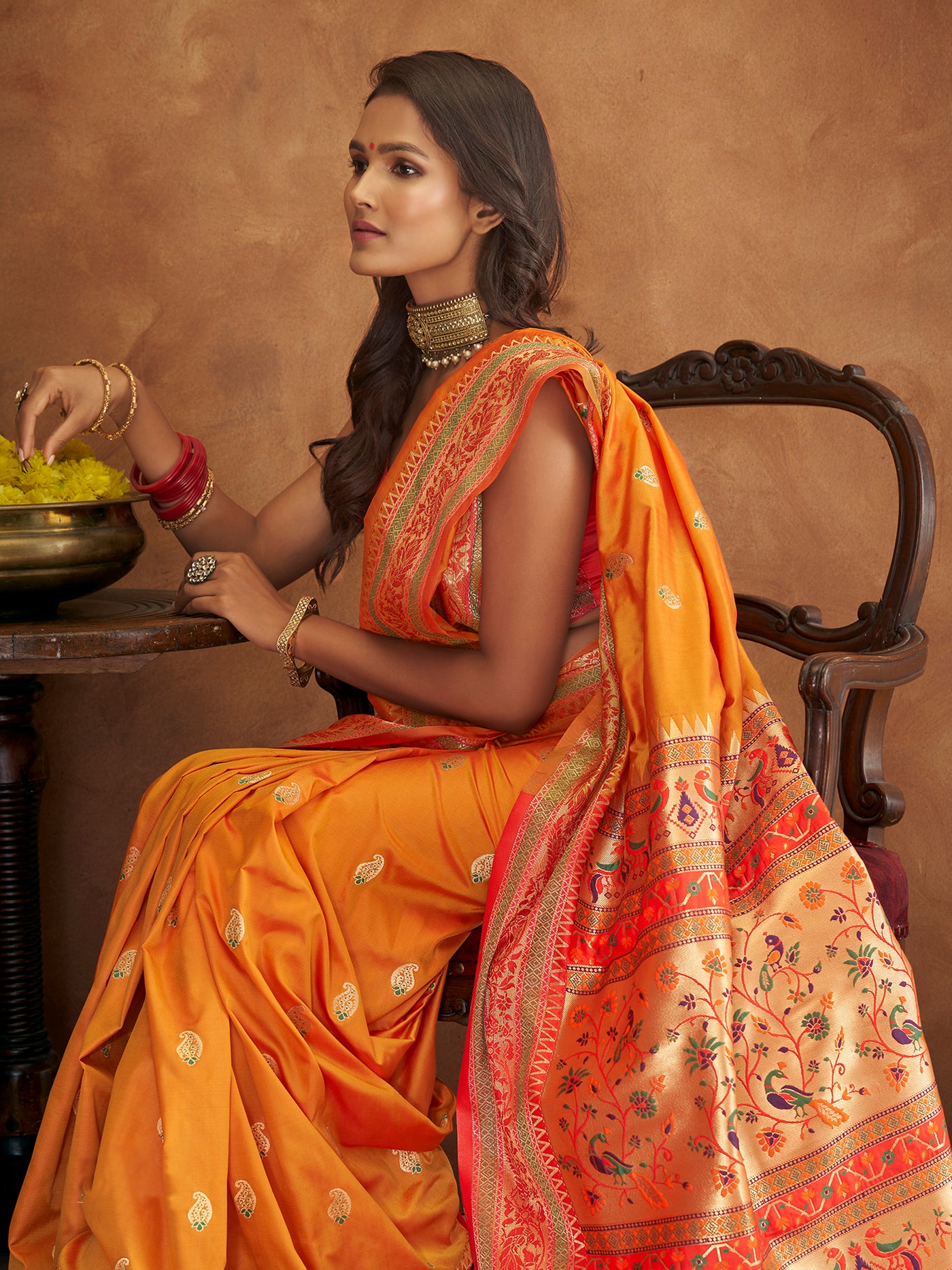 Apasara Banarasi Silk Yellow Colour Saree