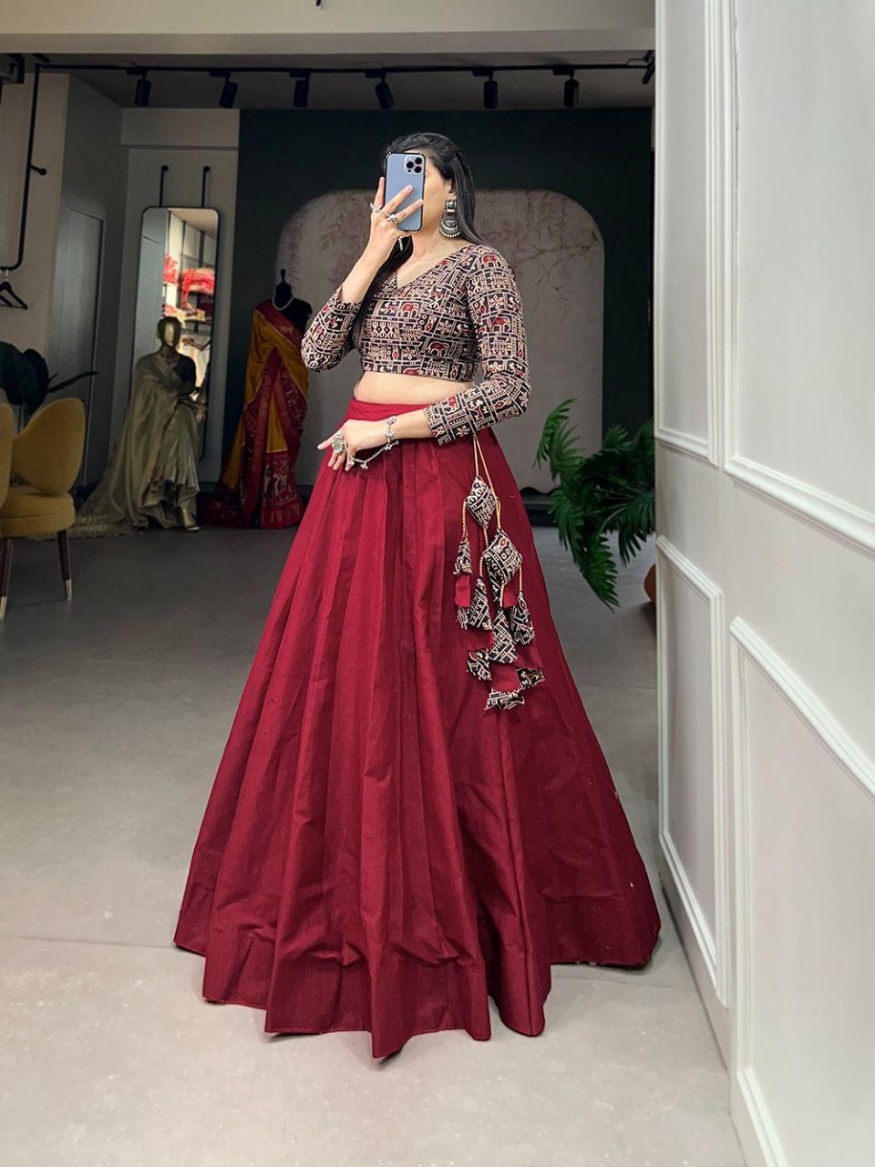 Most Demanding Readymade Lehngha choli With Beautiful Red Color