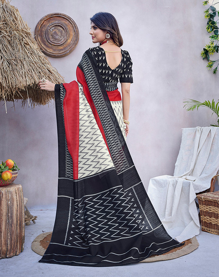 Boutifull INSTA Printed Black silk saree