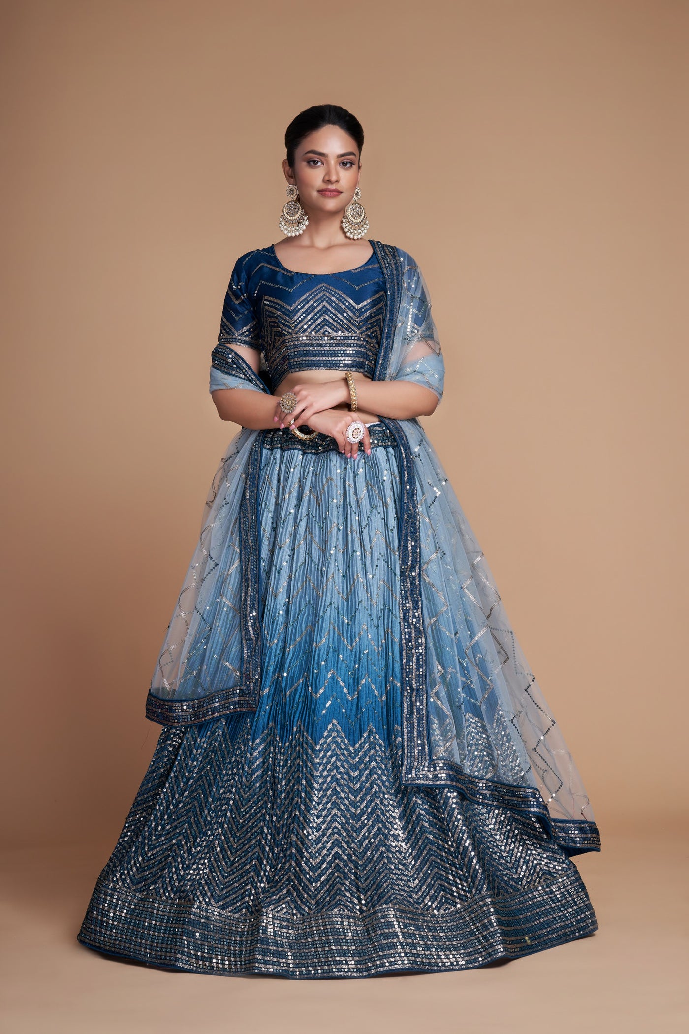 Blue Attractive Collection of Lengha Choli for special wedding season