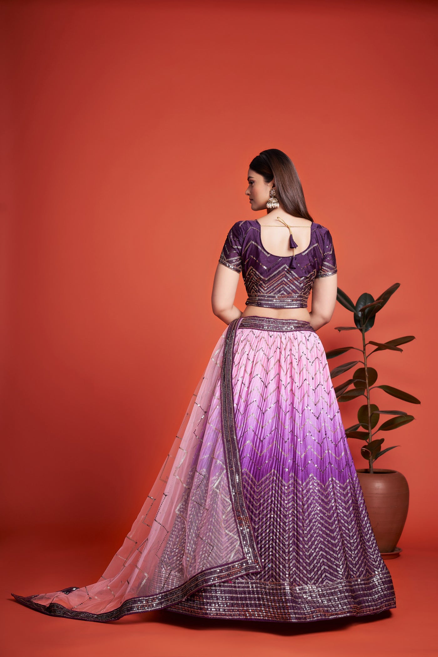 Wine Attractive Collection of Lengha Choli for special wedding season